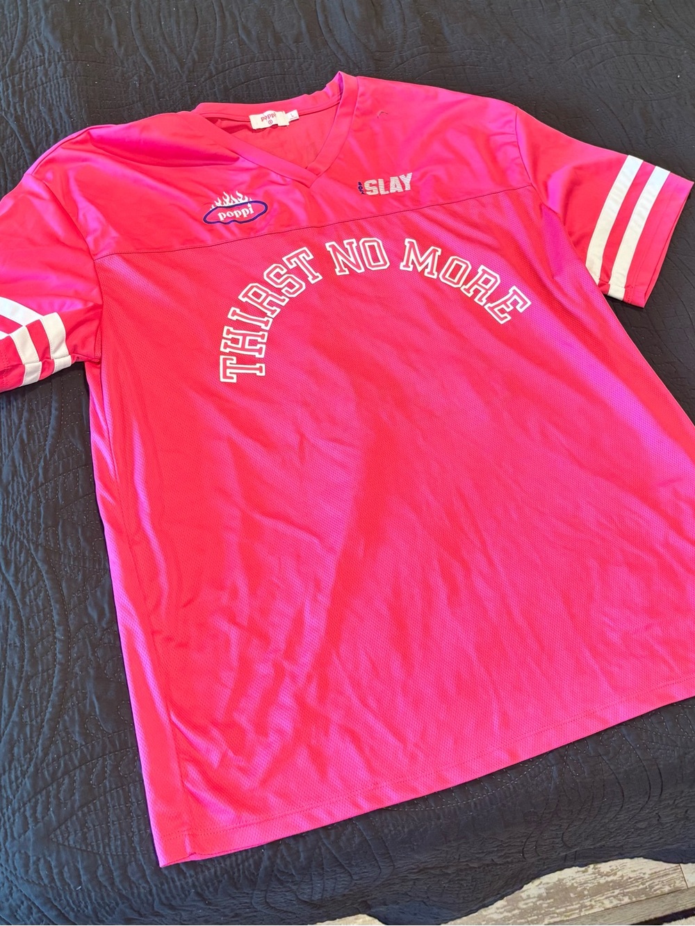 Poppi Bright Pink 'Thirst No More' Graphic Jersey Tee